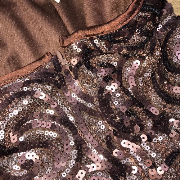 Silence + Noise NWT brown sequin party mini skirt - Picture 5 of 6